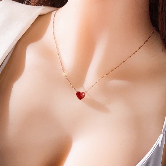 💎❤️ BOGO‼️❤️ heart shaped necklace rose gold plated titanium valentine - Picture 2 of 6